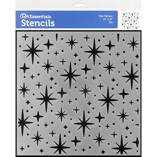 PA Essentials Star Pattern Stencil, 12&#x27;&#x27; x 12&#x27;&#x27;